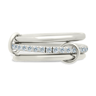 Sterling Silver Dominika CZ Link Stacking Ring
