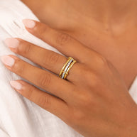 Sterling Silver Dominika CZ Link Stacking Ring