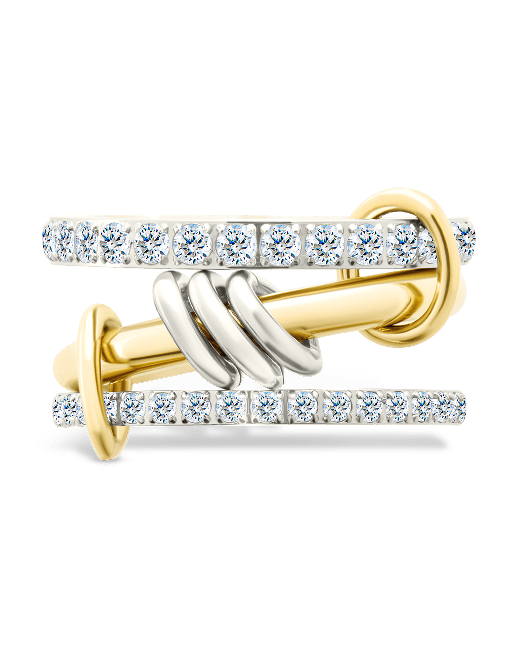 Sterling Silver Birgitta CZ Link Stacking Ring