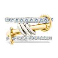 Sterling Silver Birgitta CZ Link Stacking Ring