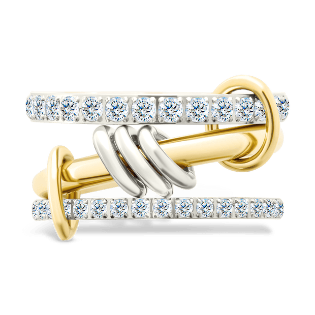 Sterling Silver Birgitta CZ Link Stacking Ring