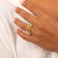 Sterling Silver Jasmin Link Stacking Ring