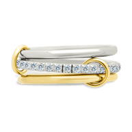 Sterling Silver Dominika CZ Link Stacking Ring