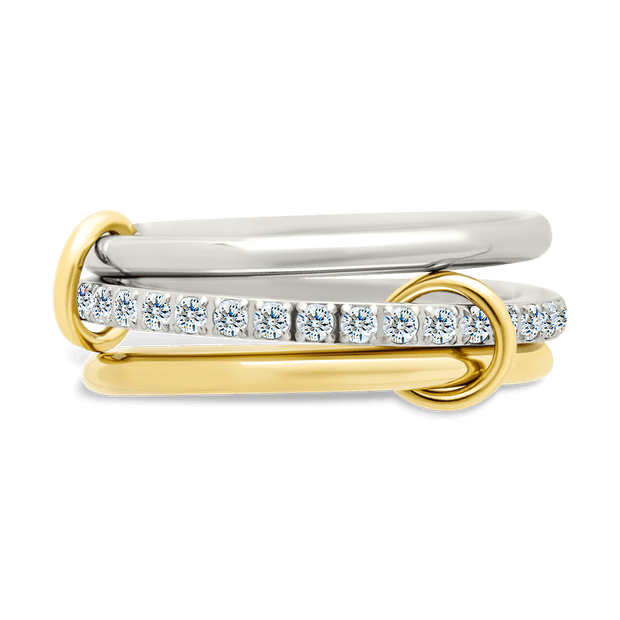Sterling Silver Dominika CZ Link Stacking Ring