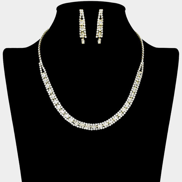 Rhinestone Paved U Shaped Necklace