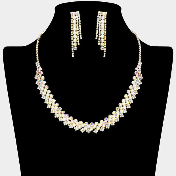 Rhinestone Paved U Shaped Necklace