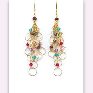 Rainbow Chain Loop Earrings