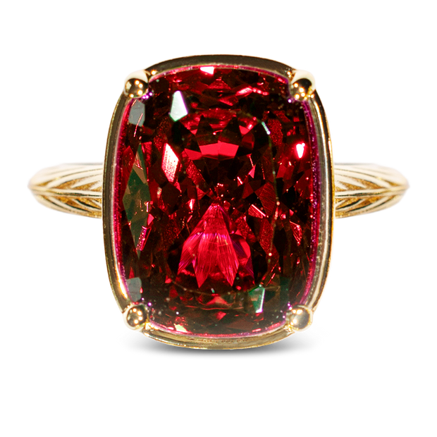 Sterling Silver Elongated Cushion Garnet CZ Cocktail Ring