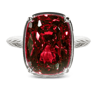 Sterling Silver Elongated Cushion Garnet CZ Cocktail Ring