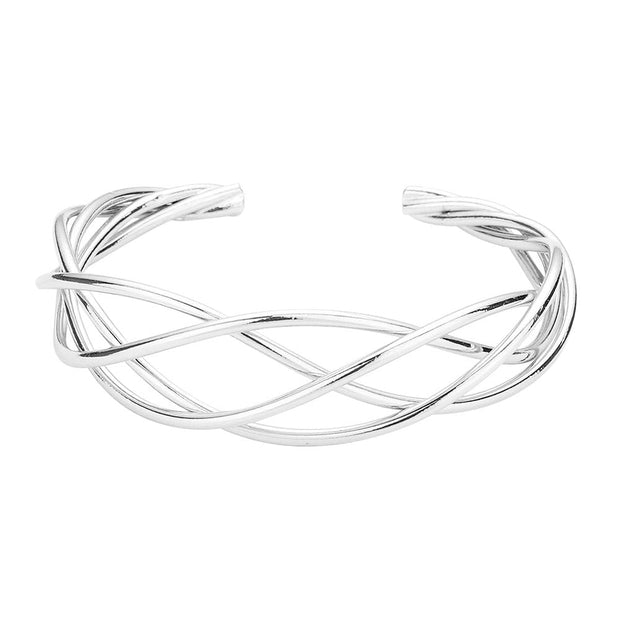 Brass Metal Braided Cuff Bracelet