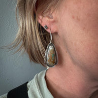 Royston Turquoise Earrings | Hand-Cut Teardrops with Sculpted Silver Border