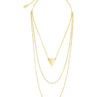 Triple Chain Layered Triangle Necklace