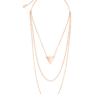 Triple Chain Layered Triangle Necklace