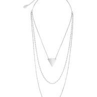 Triple Chain Layered Triangle Necklace