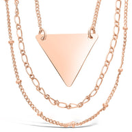 Triple Chain Layered Triangle Necklace
