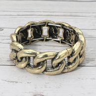 Boho Bold Chunky Metal Chain Stretch Bracelet