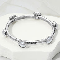 Oval Stone Cluster Pointed Stretch Bracelet