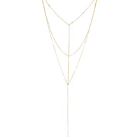 Triple Layer Triangle Drop Chain Necklace