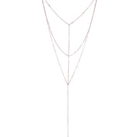 Triple Layer Triangle Drop Chain Necklace