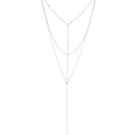 Triple Layer Triangle Drop Chain Necklace