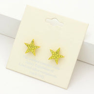 Rhinestone Embellished Star Stud Earrings