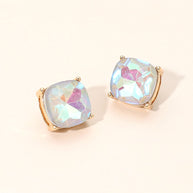 Square Cushion Stud Earrings