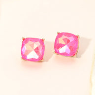 Square Cushion Stud Earrings