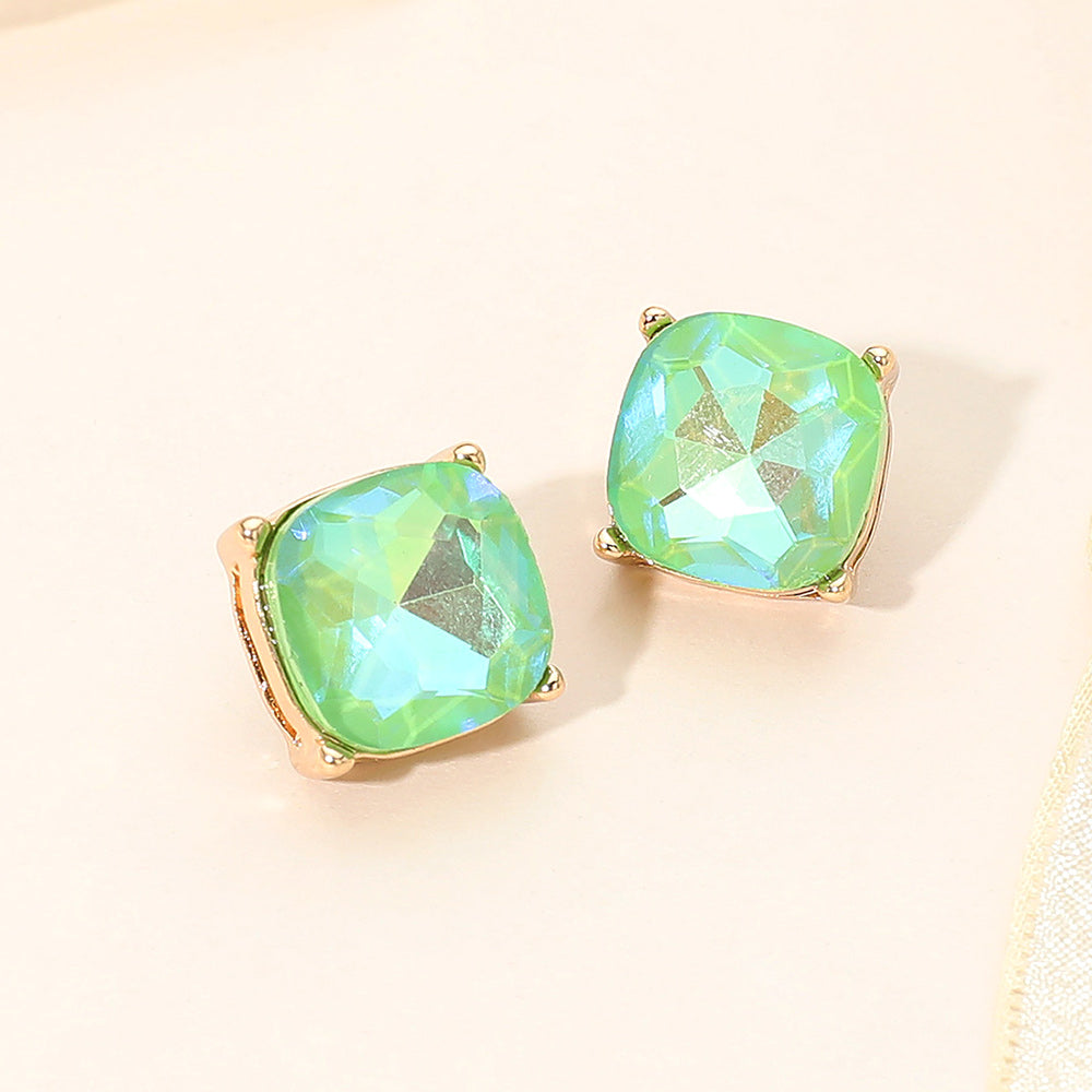 Square Cushion Stud Earrings