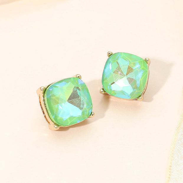 Square Cushion Stud Earrings