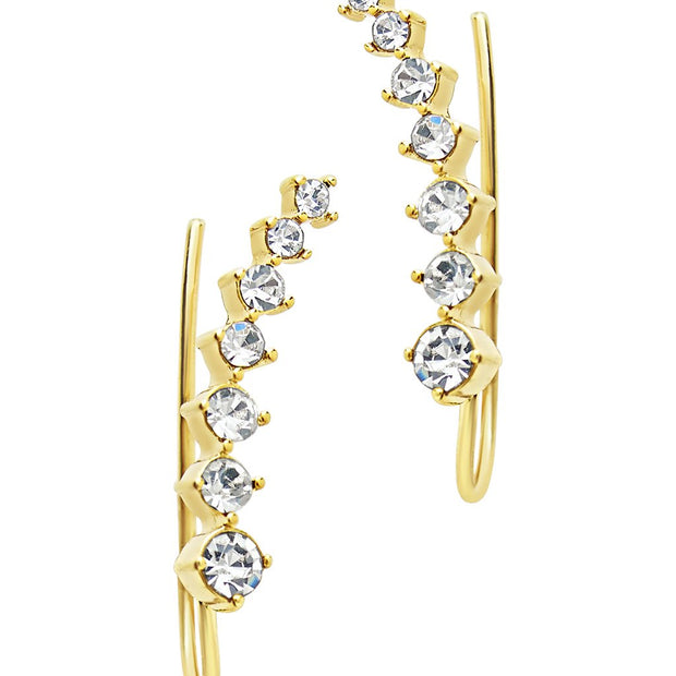 Graduated CZ Crawler Earrings