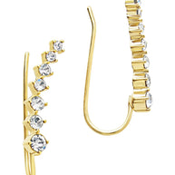 Graduated CZ Crawler Earrings