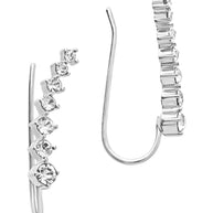 Graduated CZ Crawler Earrings
