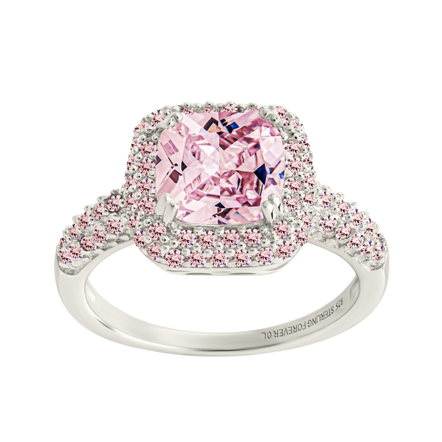 Sterling Silver Pink CZ Legacy Ring
