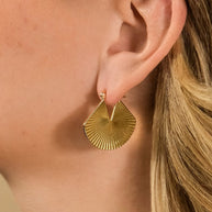 Francesca Ribbed Fan Hoop Earrings