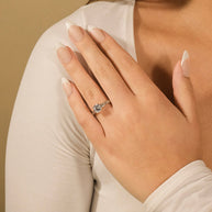Sterling Silver Radiant CZ Engagement Ring