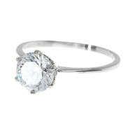 Sterling Silver Solitaire Cubic Zirconia Promise Ring