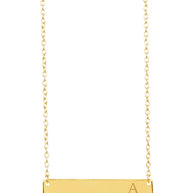 Sterling Silver Bar Initial Necklace