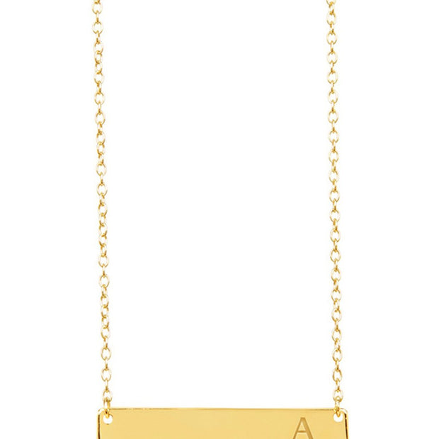 Sterling Silver Bar Initial Necklace