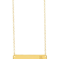 Sterling Silver Bar Initial Necklace
