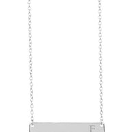 Sterling Silver Bar Initial Necklace