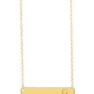 Sterling Silver Bar Initial Necklace