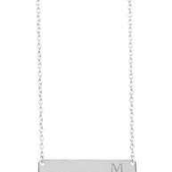 Sterling Silver Bar Initial Necklace