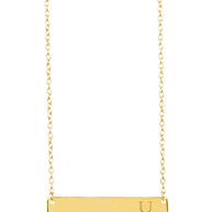 Sterling Silver Bar Initial Necklace