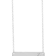 Sterling Silver Bar Initial Necklace