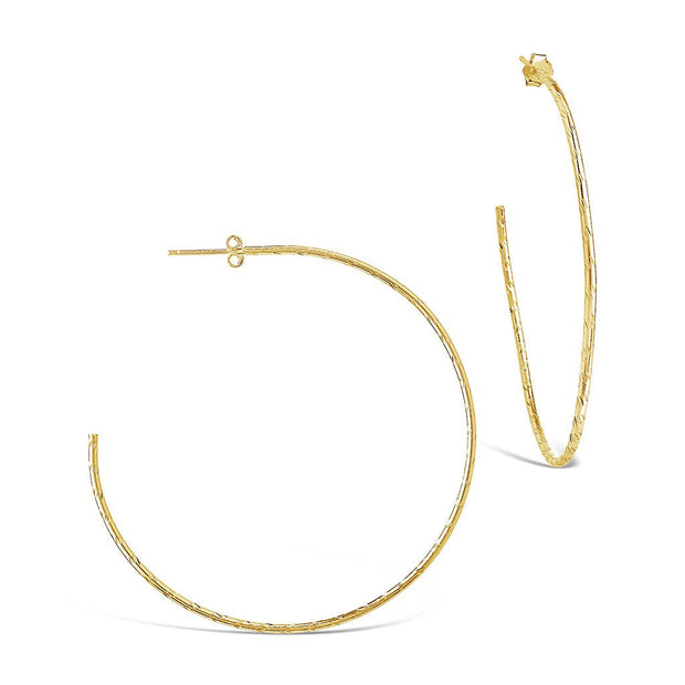 Sterling Silver Textured Hoops