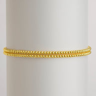 Sterling Silver Beaded Stretch Bracelet Sets