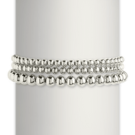 Sterling Silver Beaded Stretch Bracelet Sets
