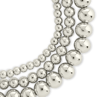 Sterling Silver Beaded Stretch Bracelet Sets