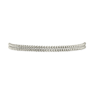 Sterling Silver Beaded Stretch Bracelet Sets