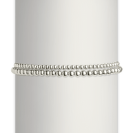 Sterling Silver Beaded Stretch Bracelet Sets